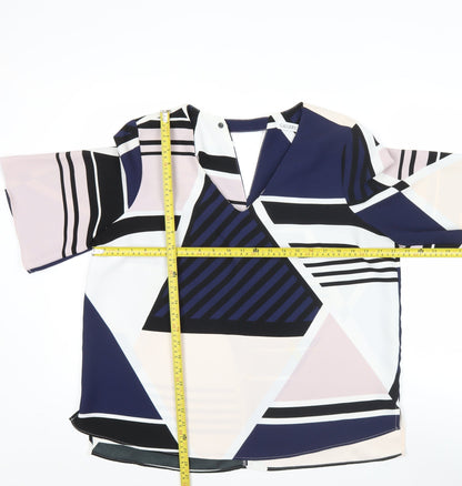 Gallery Women's Multicoloured Geometric Tunic Blouse Size L