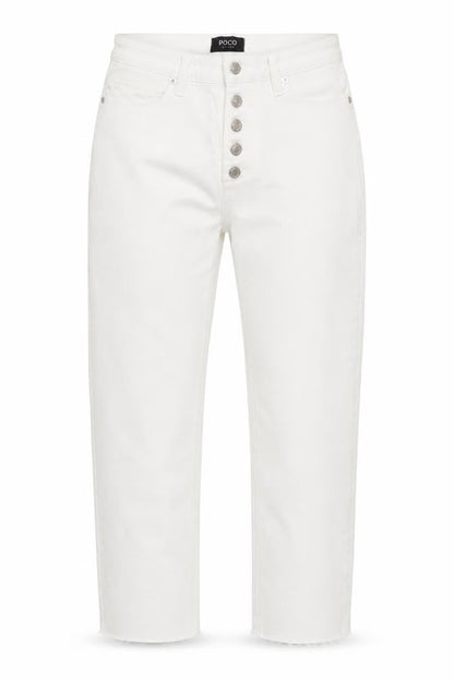 POCO by Pippa Womens White 10S Cropped Straight Leg Jeans