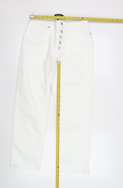 POCO by Pippa Womens White 10S Cropped Straight Leg Jeans