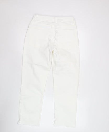 POCO by Pippa Womens White 10S Cropped Straight Leg Jeans