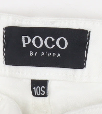 POCO by Pippa Womens White 10S Cropped Straight Leg Jeans