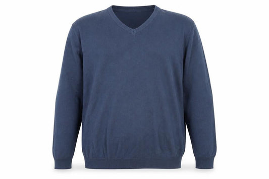 Marks and Spencer Men’s Blue 2XL V-Neck Acrylic Jumper Regular Fit