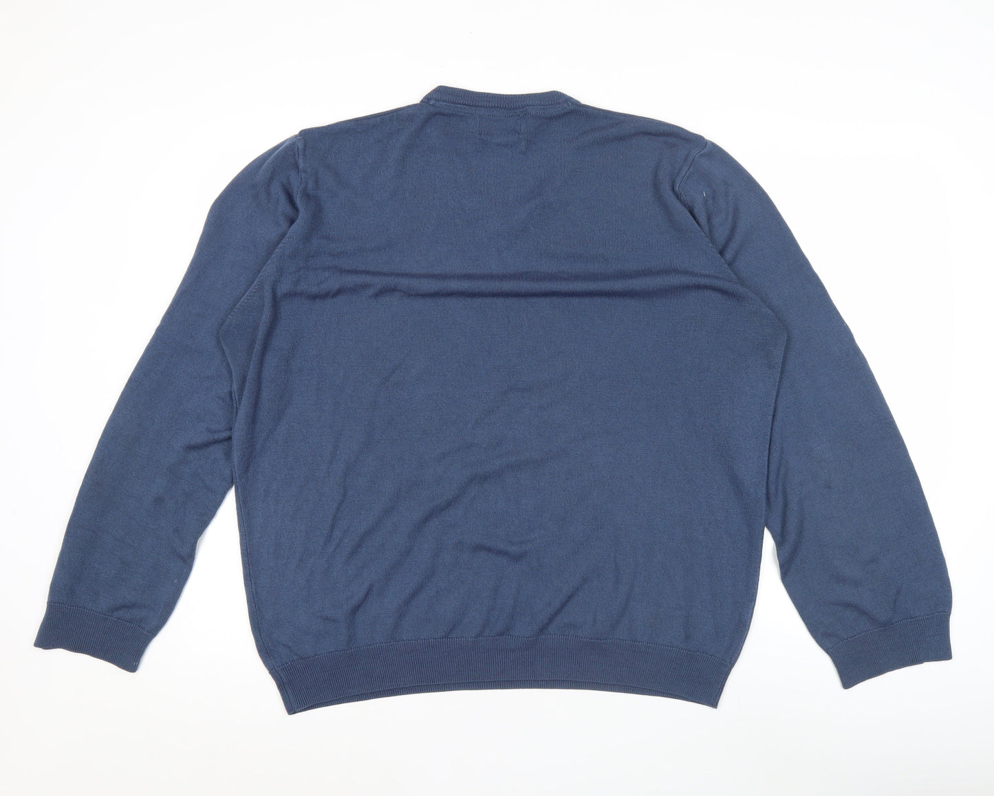 Marks and Spencer Men’s Blue 2XL V-Neck Acrylic Jumper Regular Fit