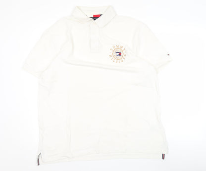 Tommy Hilfiger Men's White Regular Fit Polo Shirt XL Cotton