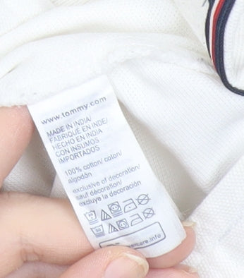 Tommy Hilfiger Men's White Regular Fit Polo Shirt XL Cotton
