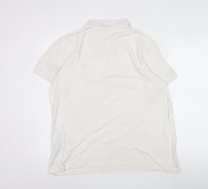 Jack & Jones Men’s White 2XL Short Sleeve Cotton Polo Shirt