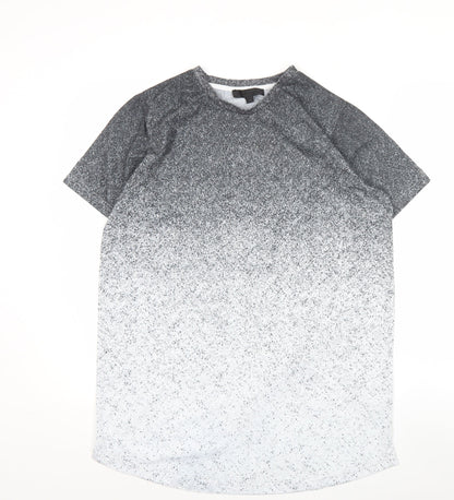 Maison Cingara Men's Grey Ombre Crew Neck Short Sleeve T-Shirt M