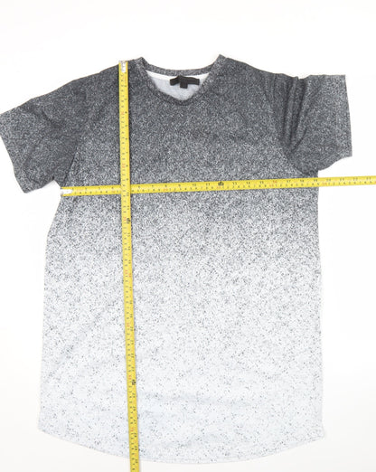 Maison Cingara Men's Grey Ombre Crew Neck Short Sleeve T-Shirt M