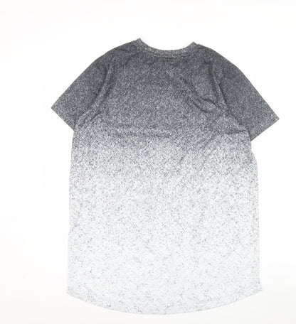 Maison Cingara Men's Grey Ombre Crew Neck Short Sleeve T-Shirt M