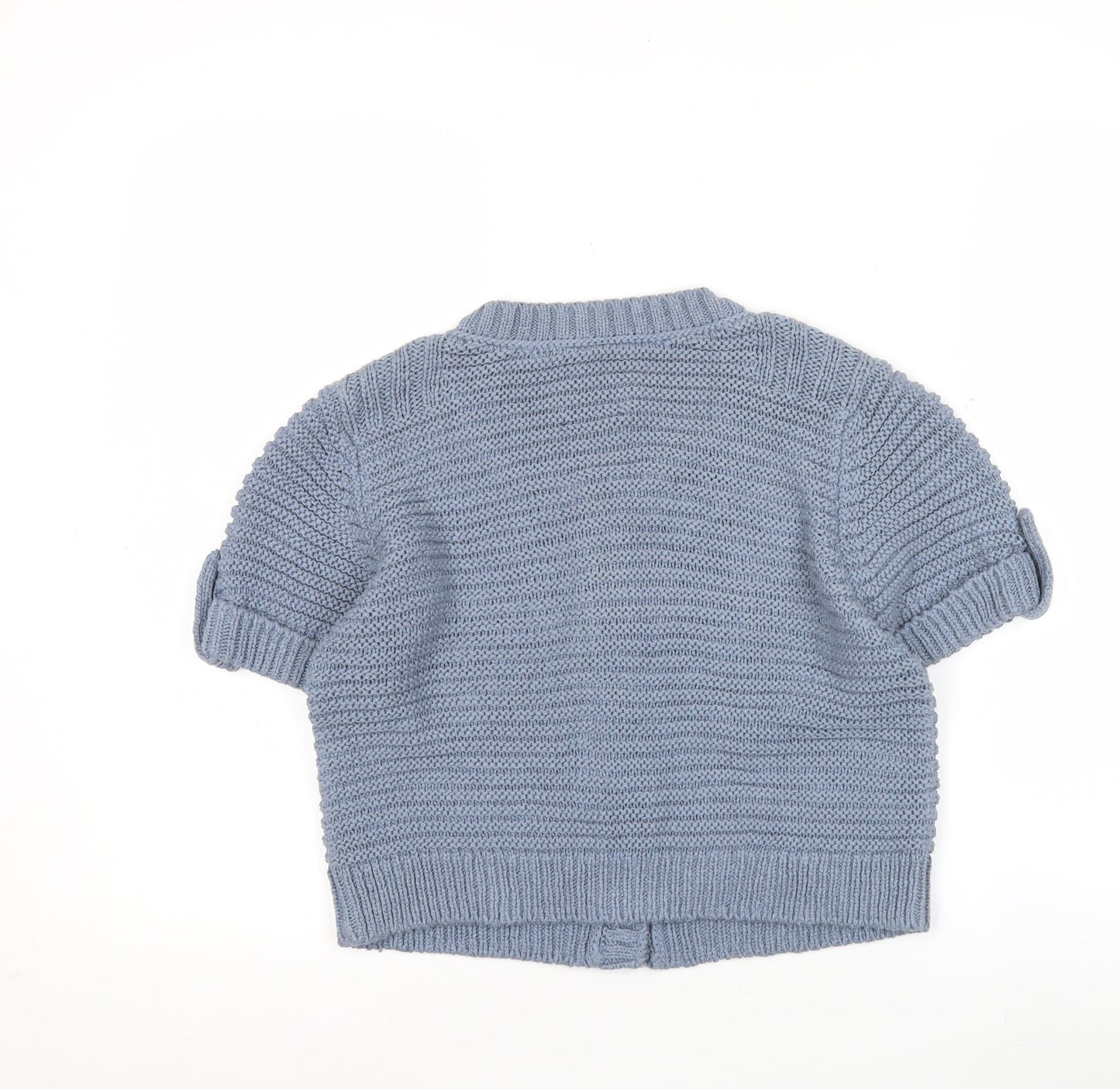 Marc O'Polo Women Blue Short Sleeve Knit Cardigan Size M Cotton Blend