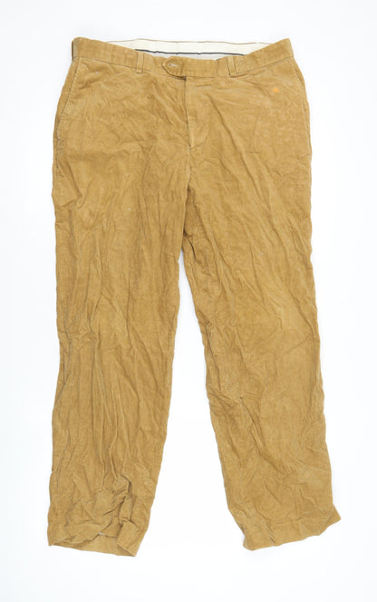 Oscar Jacobson Men's Beige Corduroy Chino Trousers 30/31