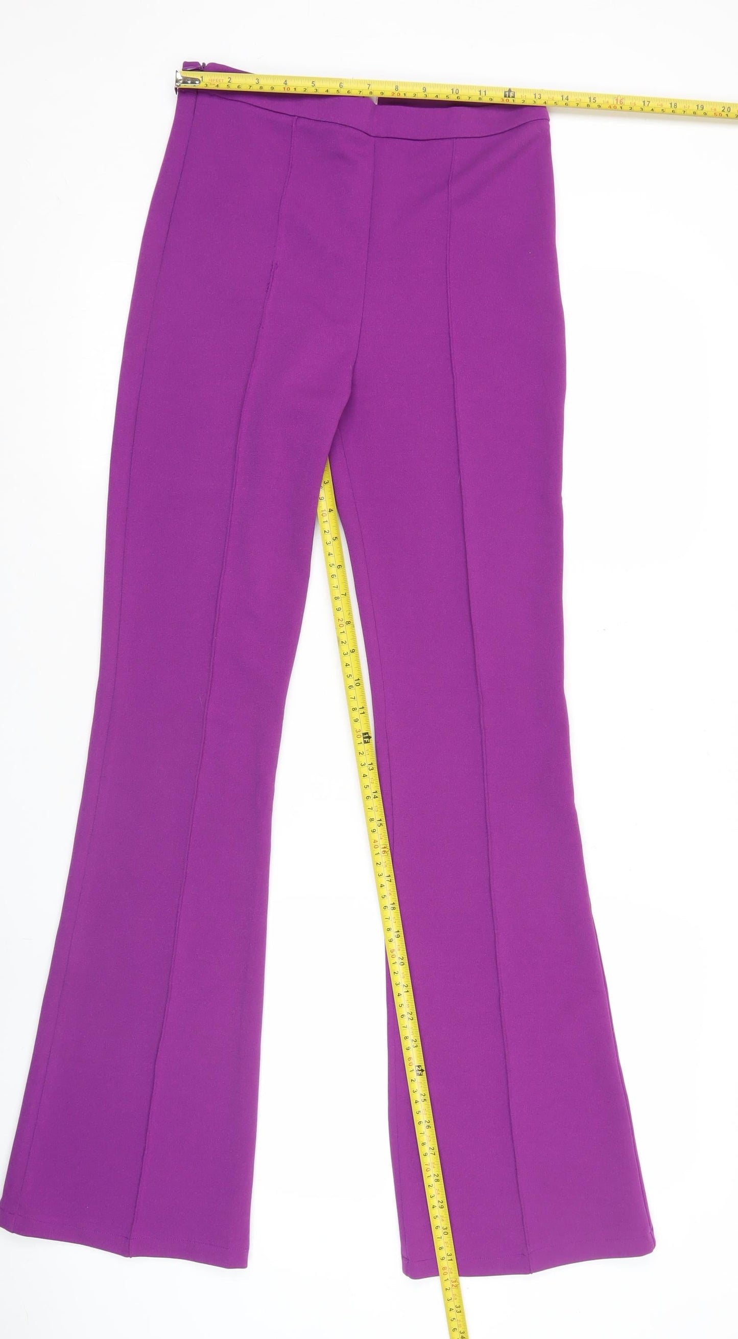 IVIVI Women’s Purple Flared Dress Pants Size S Polyester Blend