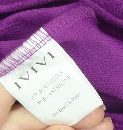 IVIVI Women’s Purple Flared Dress Pants Size S Polyester Blend