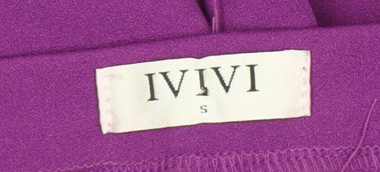 IVIVI Women’s Purple Flared Dress Pants Size S Polyester Blend