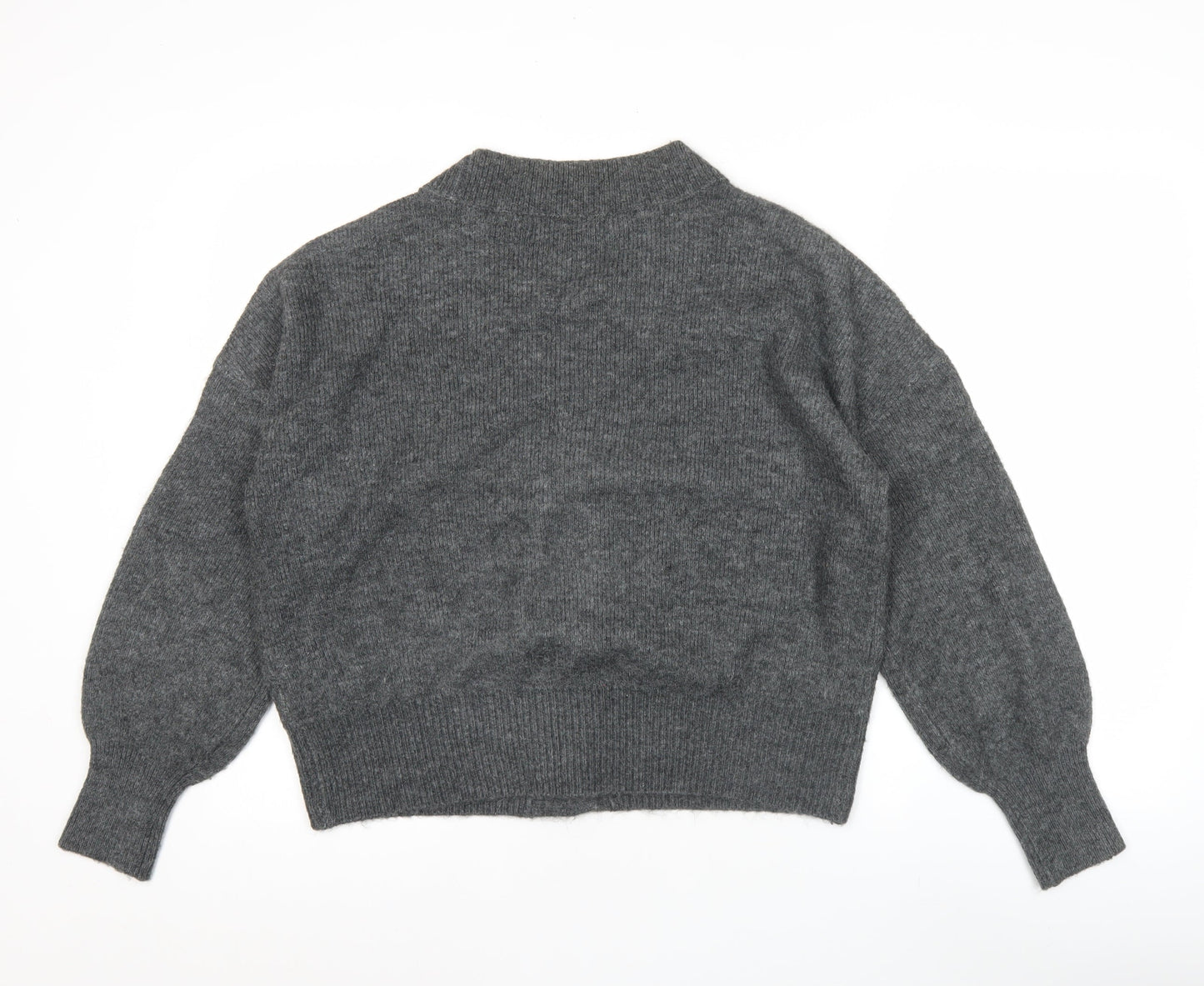 Vero Moda Women Grey V-Neck Button Knit Cardigan Jumper M