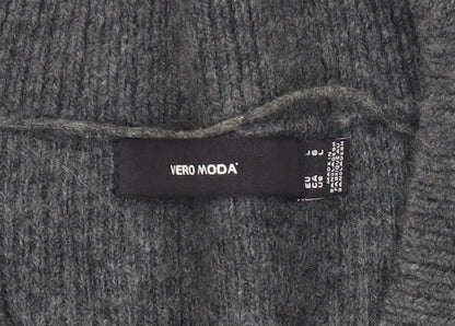 Vero Moda Women Grey V-Neck Button Knit Cardigan Jumper M