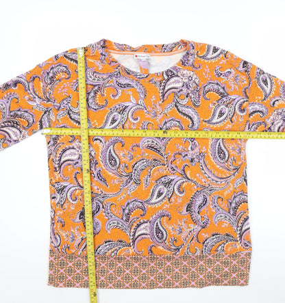 Street One Women’s Orange Paisley Tunic Top Size 10 3/4 Sleeve