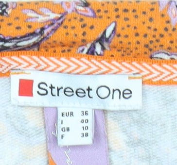 Street One Women’s Orange Paisley Tunic Top Size 10 3/4 Sleeve