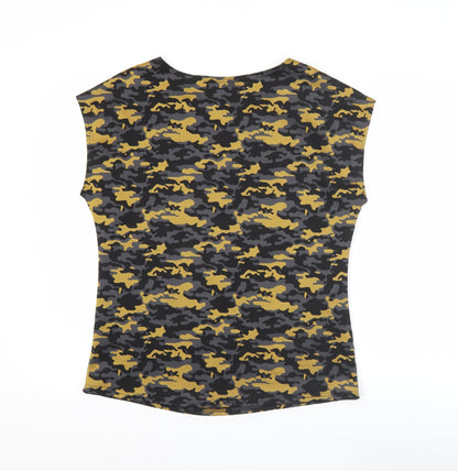 Gerard Women's Multicoloured Camouflage Sleeveless Slim Fit T-Shirt Size 12
