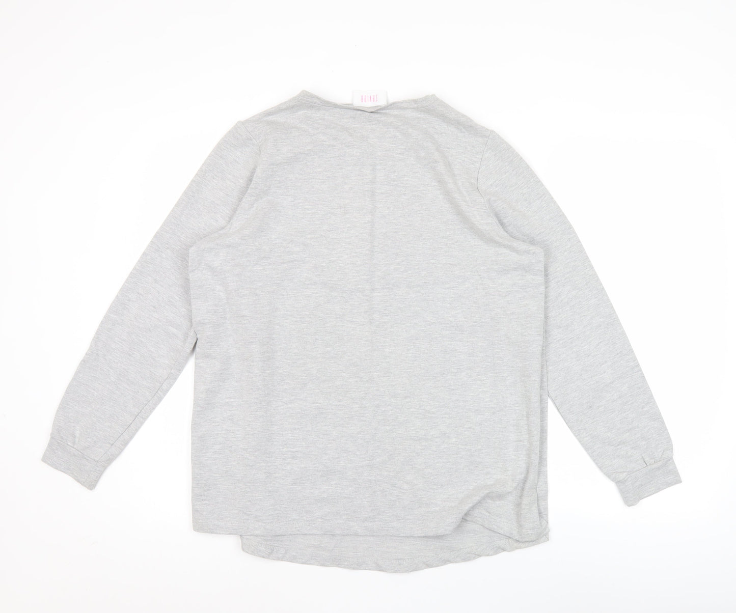 Savida Women Grey Button Detail Pullover Sweatshirt Small UK 10