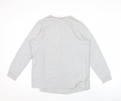 Savida Women Grey Button Detail Pullover Sweatshirt Small UK 10