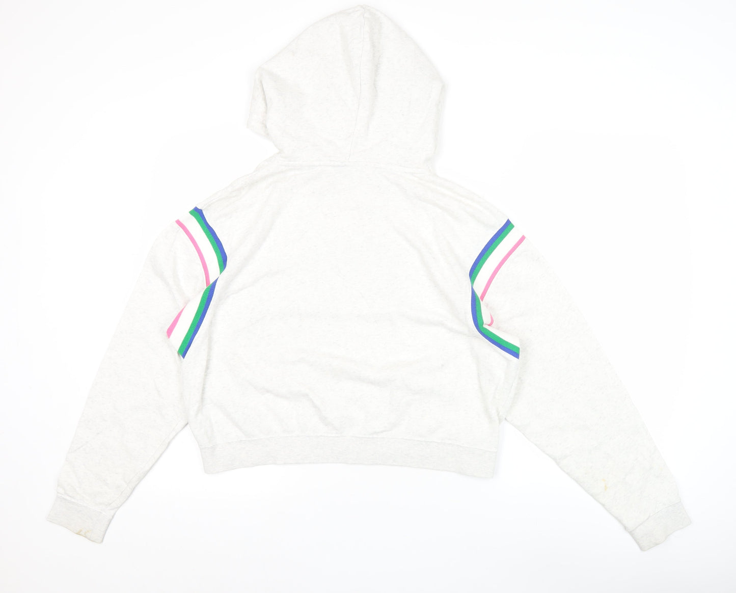 Nike Womens Beige Hooded Pullover Sweatshirt Size S Logo Design