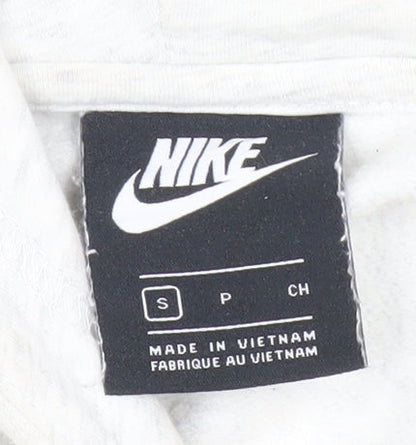 Nike Womens Beige Hooded Pullover Sweatshirt Size S Logo Design