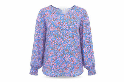 Front view of b.young Women's Multicoloured Floral Viscose Tunic Blouse, size 10