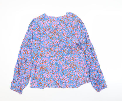 b.young Women's Multicoloured Floral Viscose Tunic Blouse Size 10