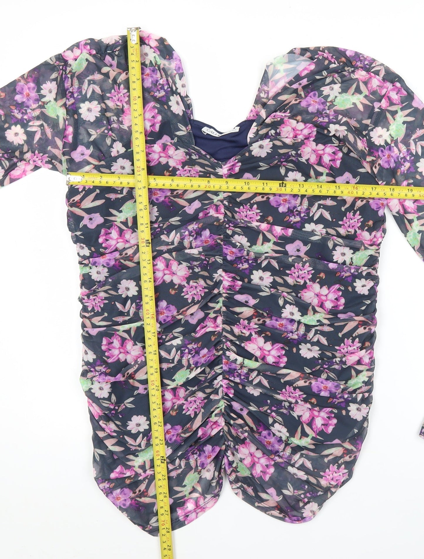 Gallery Women’s Multicoloured Floral Long Sleeve Tunic Blouse UK L