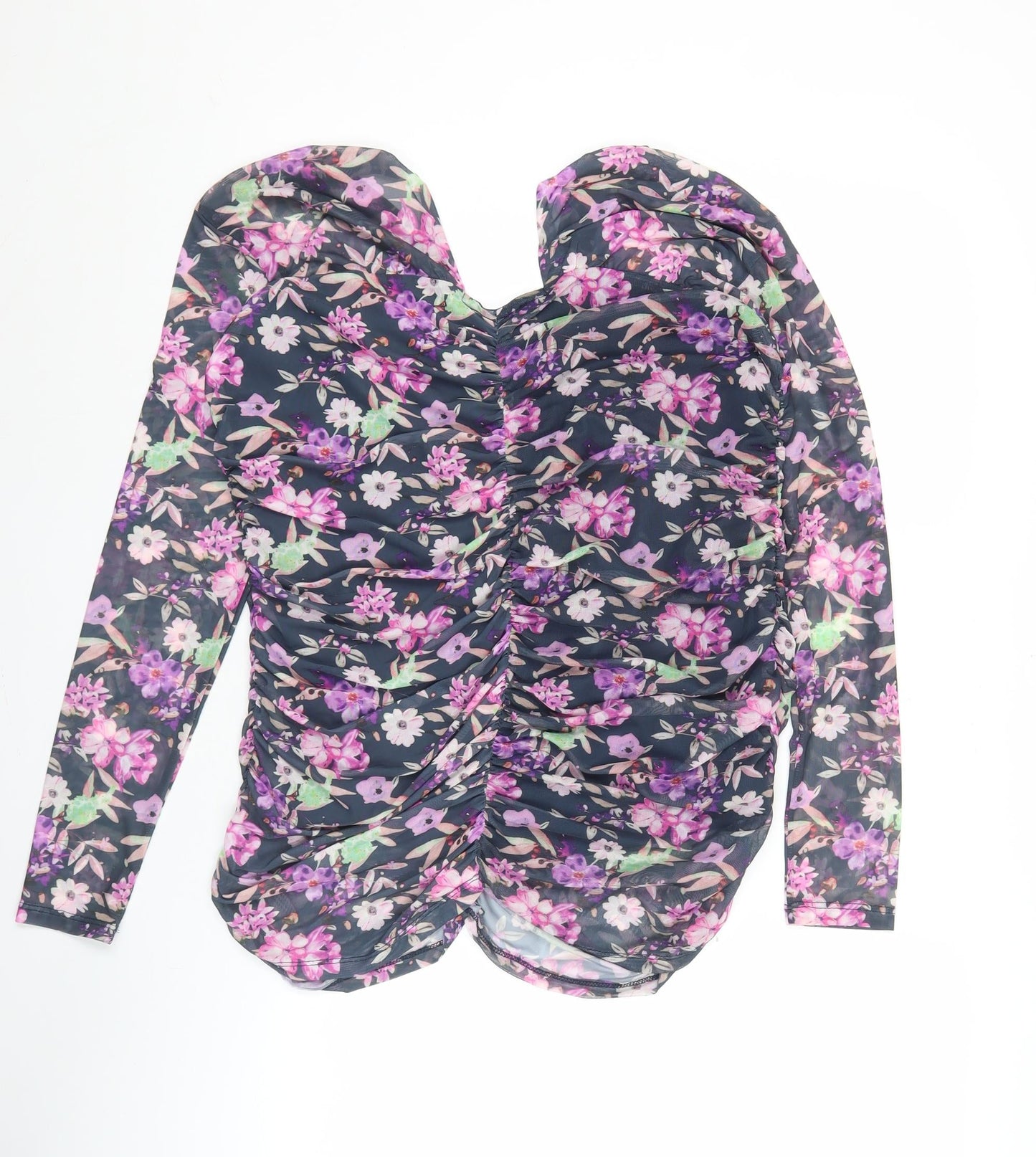 Gallery Women’s Multicoloured Floral Long Sleeve Tunic Blouse UK L