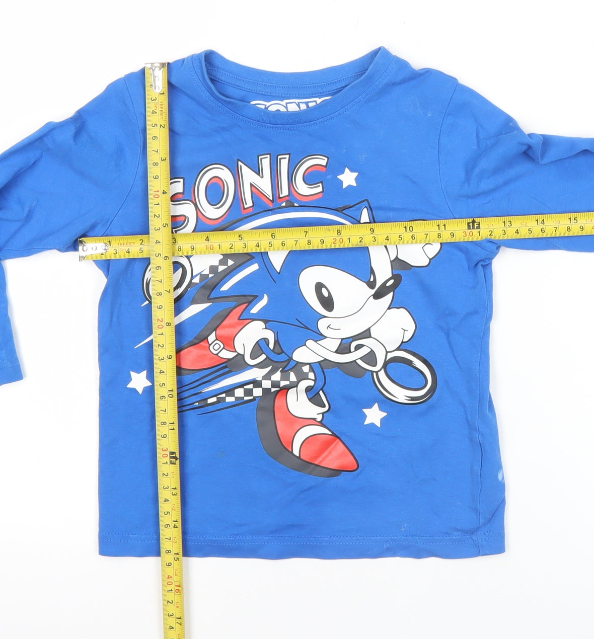 Sega Boys Blue Sonic the Hedgehog Long Sleeve T-Shirt 3-4 Years