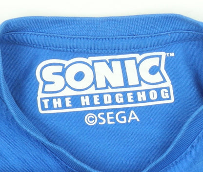 Sega Boys Blue Sonic the Hedgehog Long Sleeve T-Shirt 3-4 Years