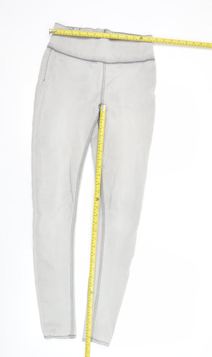 Pieces Women’s Grey Slim Fit Jegging Jeans Size L Mid Rise Stretch Denim