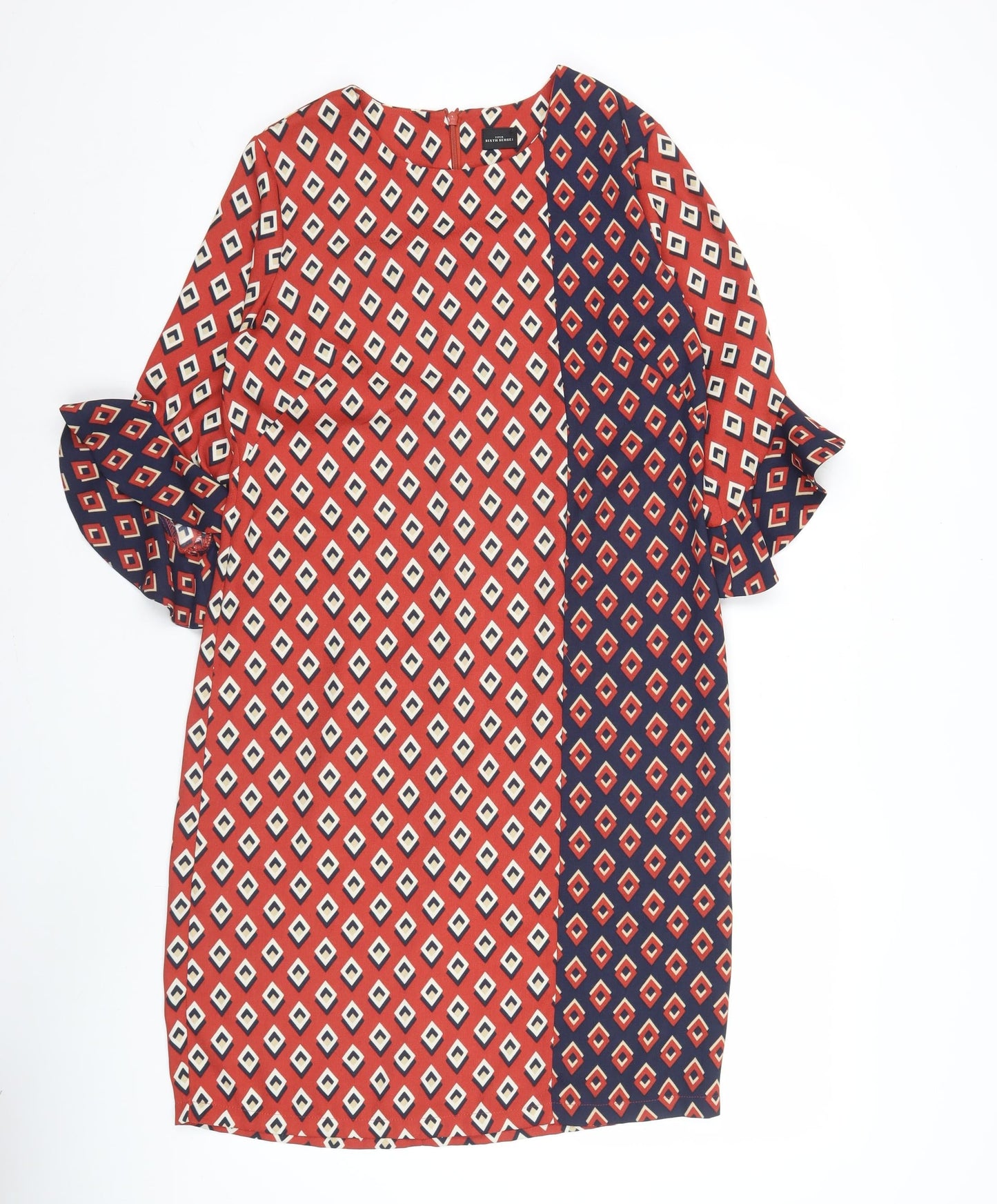 Your Sixth Sense Womens Red Geometric Shift Dress Size 8