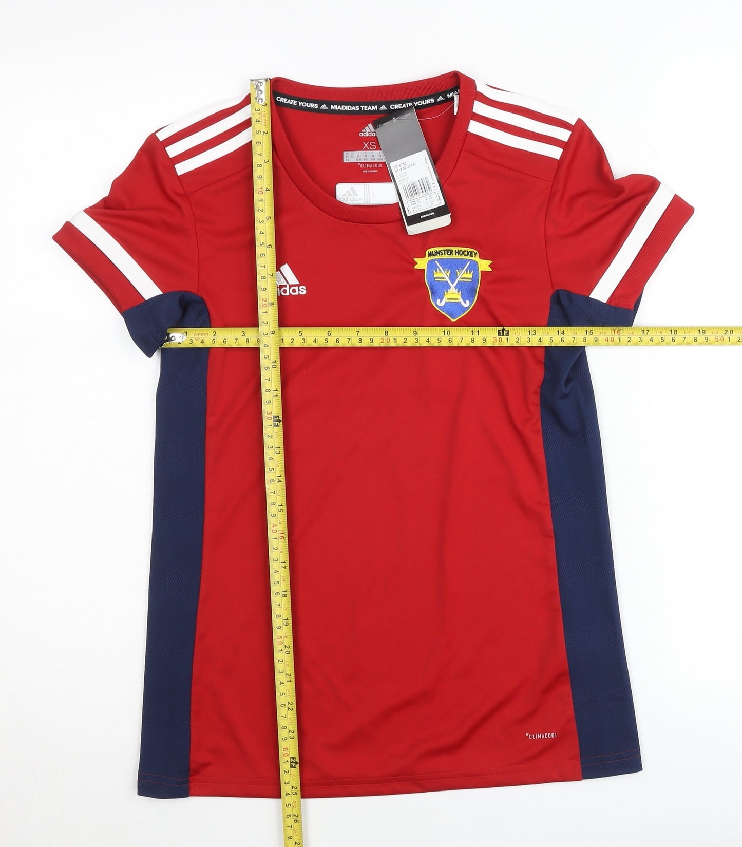 Adidas Boys Red XS ClimaCool Hockey Team Jersey T-Shirt