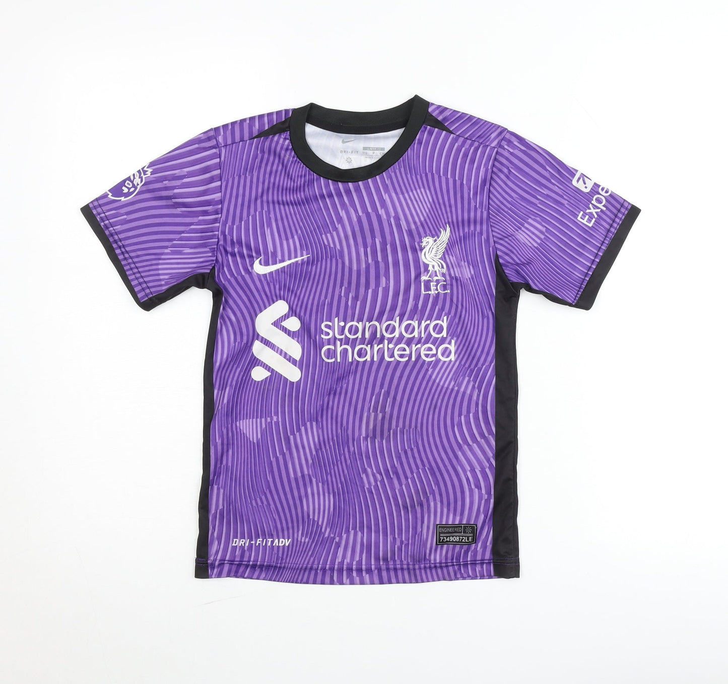Nike Boys Liverpool FC Purple Dri-Fit Football Jersey T-Shirt 6 Years