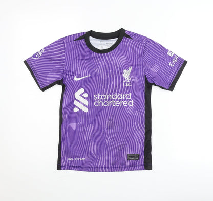 Nike Boys Liverpool FC Purple Dri-Fit Football Jersey T-Shirt 6 Years