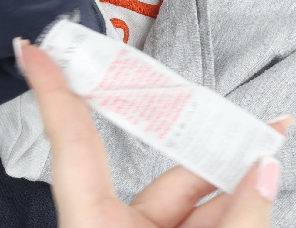 Jack Wills Men's Colourblock Grey White Navy Classic Fit T-Shirt Small