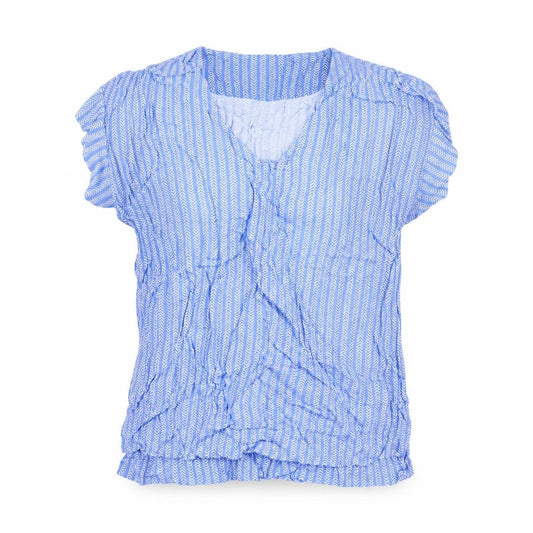 Carolyn Donnelly The Edit Women’s Blue Cotton Wrap Blouse XS