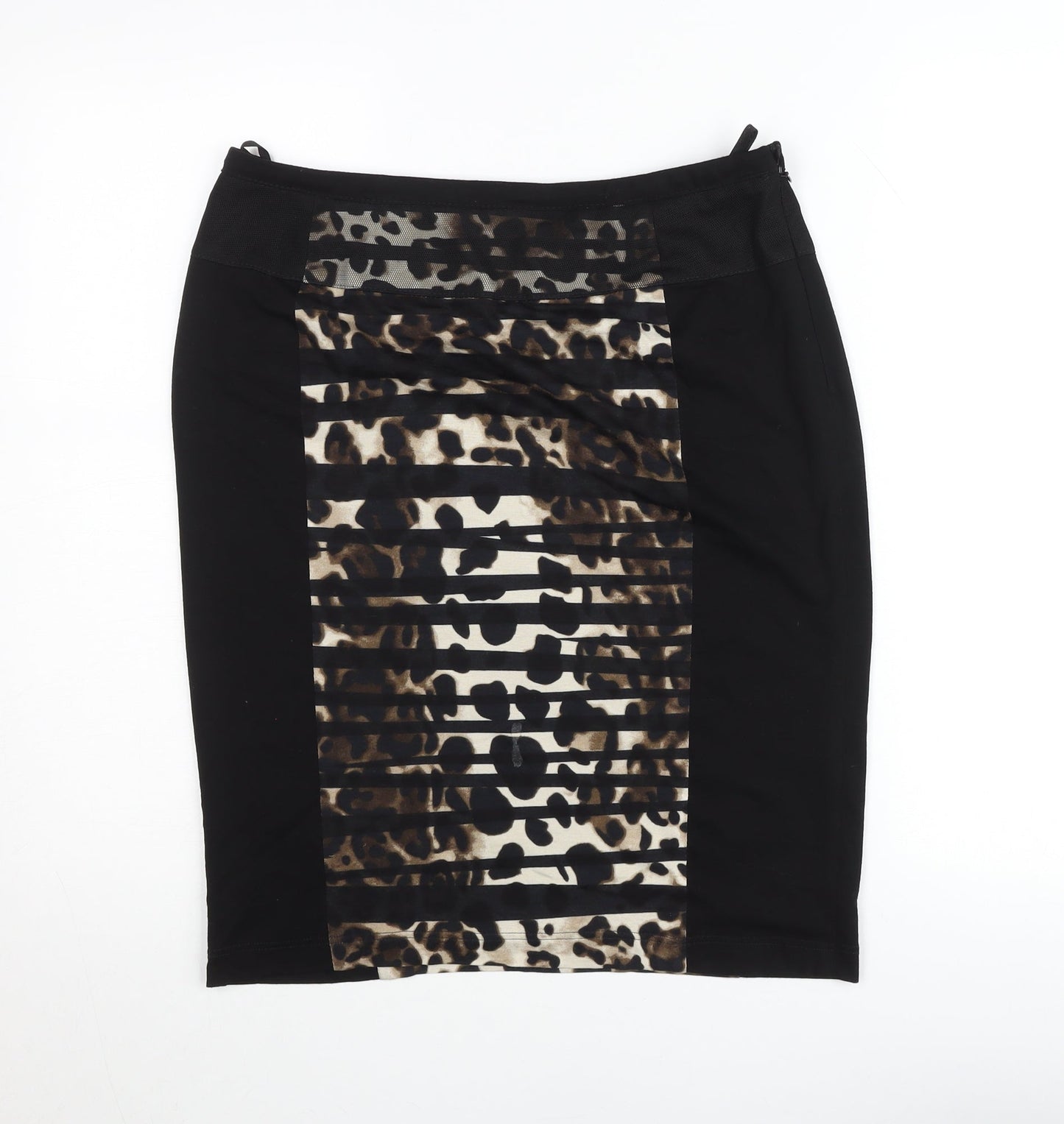 Gelco Women's Black Leopard Print Pencil Skirt Size 10