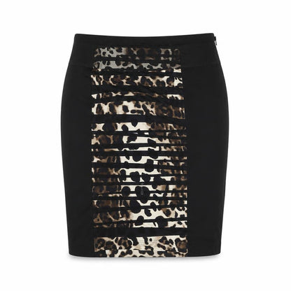 Gelco Women's Black Leopard Print Pencil Skirt Size 10