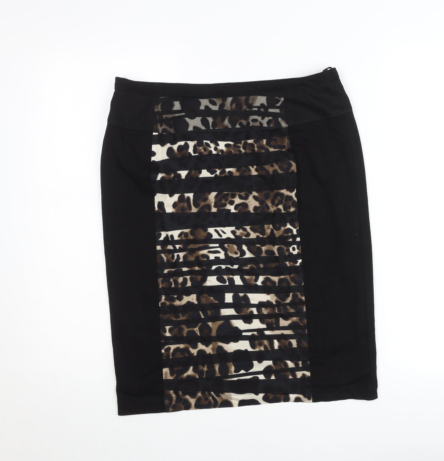Gelco Women's Black Leopard Print Pencil Skirt Size 10