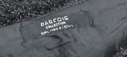 Parfois Women Black Tweed Sleeveless Shift Dress Size 12
