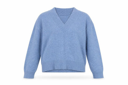 Primark Women’s Blue V-Neck Wool Blend Pullover Jumper Size L