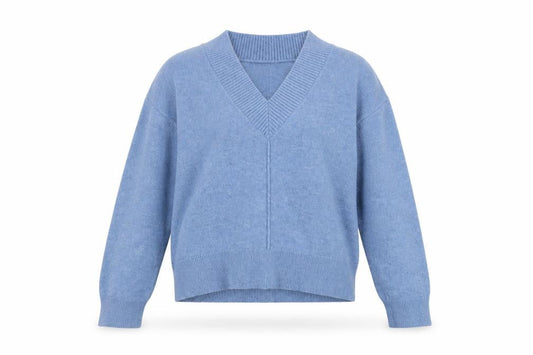 Primark Women’s Blue V-Neck Wool Blend Pullover Jumper Size L