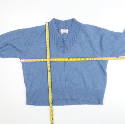 Primark Women’s Blue V-Neck Wool Blend Pullover Jumper Size L