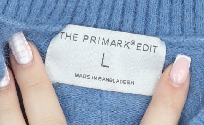 Primark Women’s Blue V-Neck Wool Blend Pullover Jumper Size L