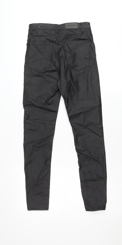 Stradivarius Women Black Slim Chino Trousers UK 10 Cotton Twill