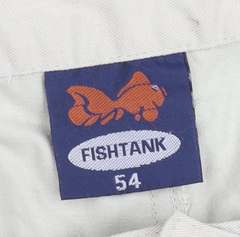 Fishtank Men's Beige Cargo Shorts Size 54 with Belt Lightweight Cotton
